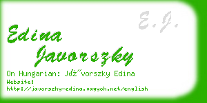edina javorszky business card